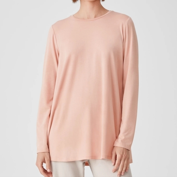 Eileen Fisher Fine Jersey Crew Neck Top - Picture 2 of 11